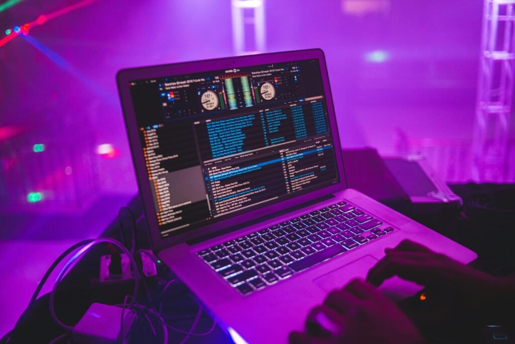 Laptop running the Serato DJ Software